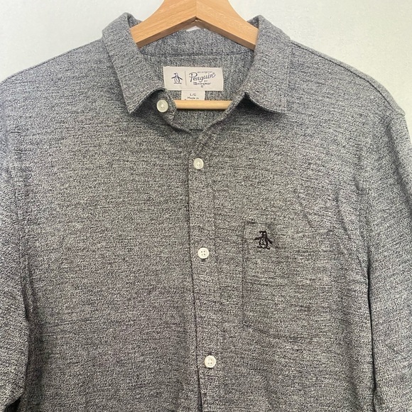 Original Penguin by Munsingwear Gray Button Down Size Large - Picture 5 of 6